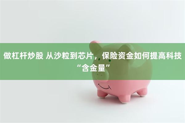 做杠杆炒股 从沙粒到芯片，保险资金如何提高科技“含金量”