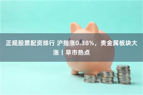 正规股票配资排行 沪指涨0.38%，贵金属板块大涨丨早市热点